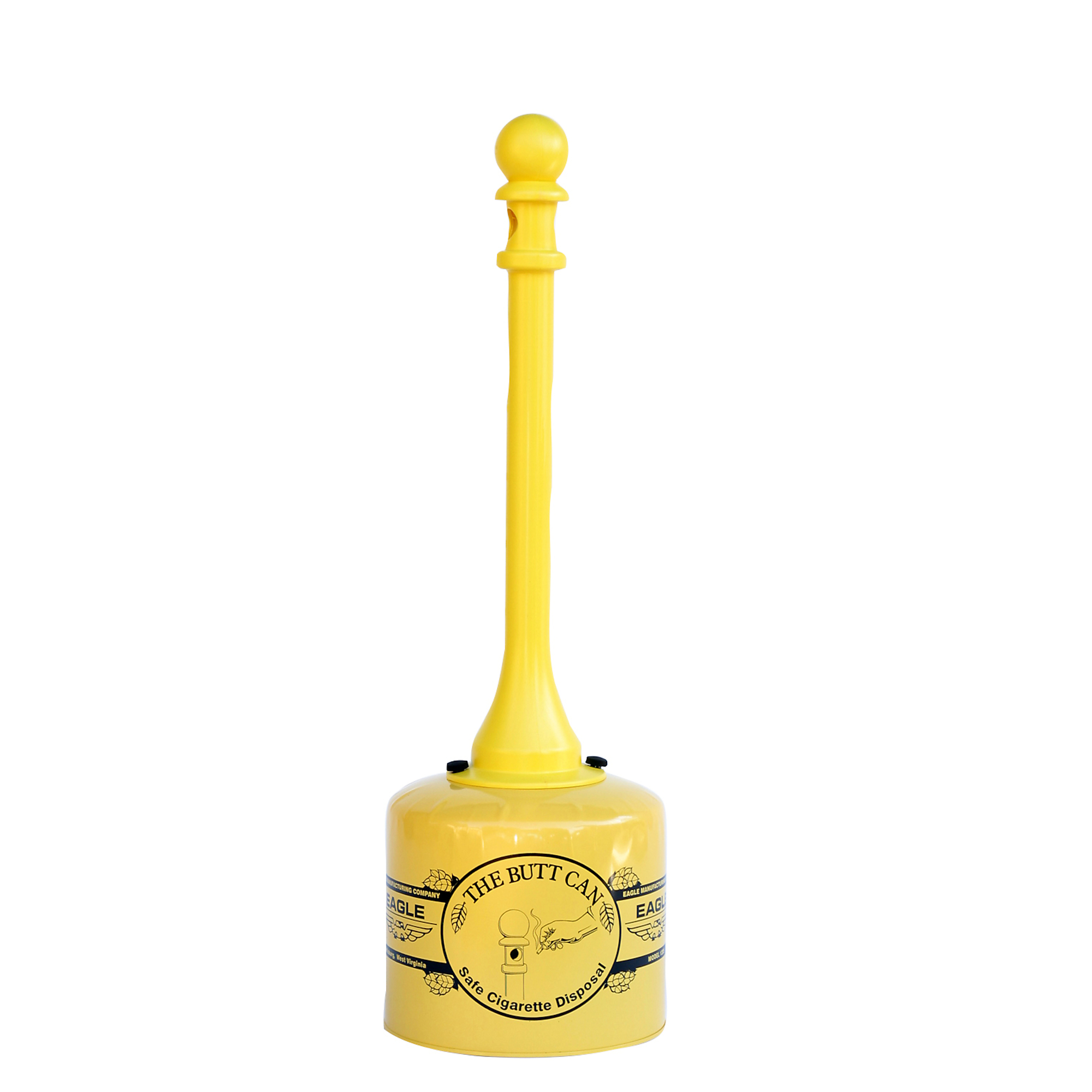 Eagle Metal and Poly Butt Can — 5 Gallon, Yellow, Model# 1205